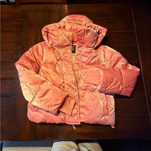 GAP Shiny Coral Puffer Jacket for Kids